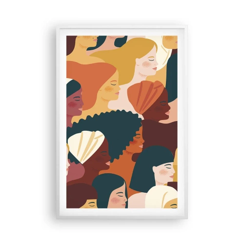 Plakát v bílém rámu - Pouze ženskost - 61x91 cm