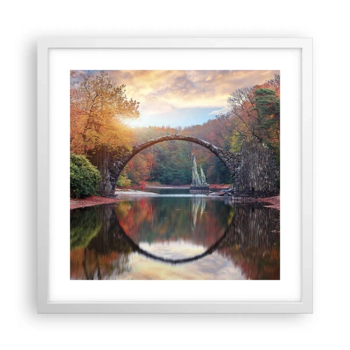 Plakát v bílém rámu - Za zrcadlem - 40x40 cm