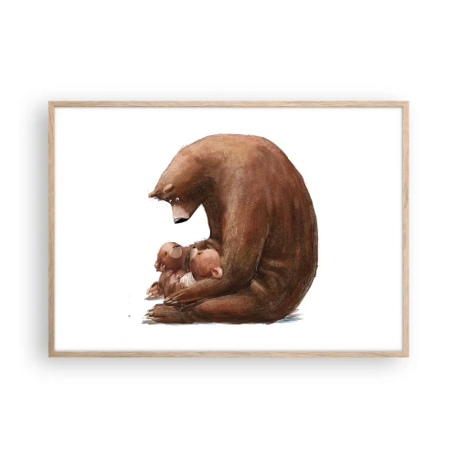 Plakát v rámu světlý dub - Sladké sny, děti - 100x70 cm