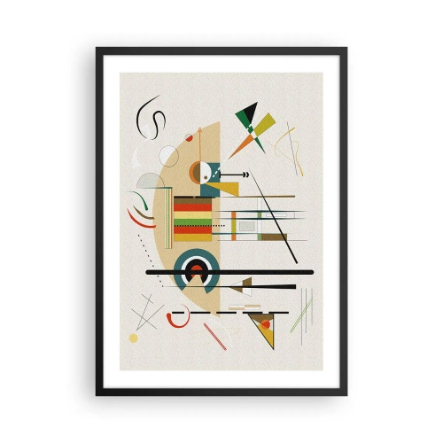 Plakát v černém rámu - Abstraktní geometrické kompozice - 50x70cm - A svět se směje - Moderní nástěnná dekorace do obývacího pokoje a ložnice ARTTOR