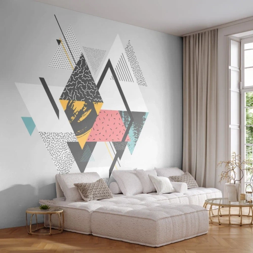 Fototapeta Samolepicí Deluxe Sticker - Variace na trojúhelník a kosočtverec - Abstrakce, Kus, Trojúhelníky - 300x210 cm