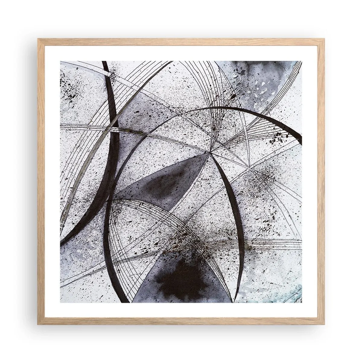 Plakát v rámu světlý dub - Futuristická fantazie - 60x60 cm
