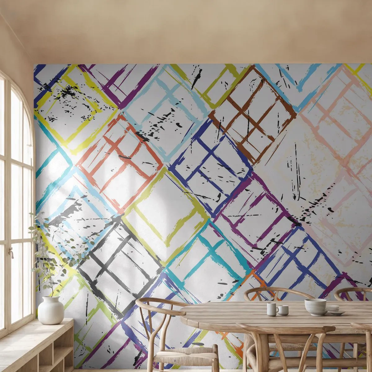 Fototapeta Premium Canvas - Buňky k pronájmu - Abstrakce, Kus, Moderní vzor - 200x140 cm