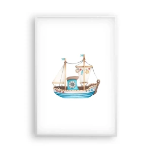 Plakát v bílém rámu - Ahoj, dobrodružství! - 61x91 cm