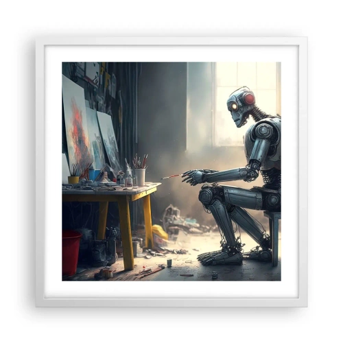 Plakát v bílém rámu - Akt stvoření - 50x50 cm