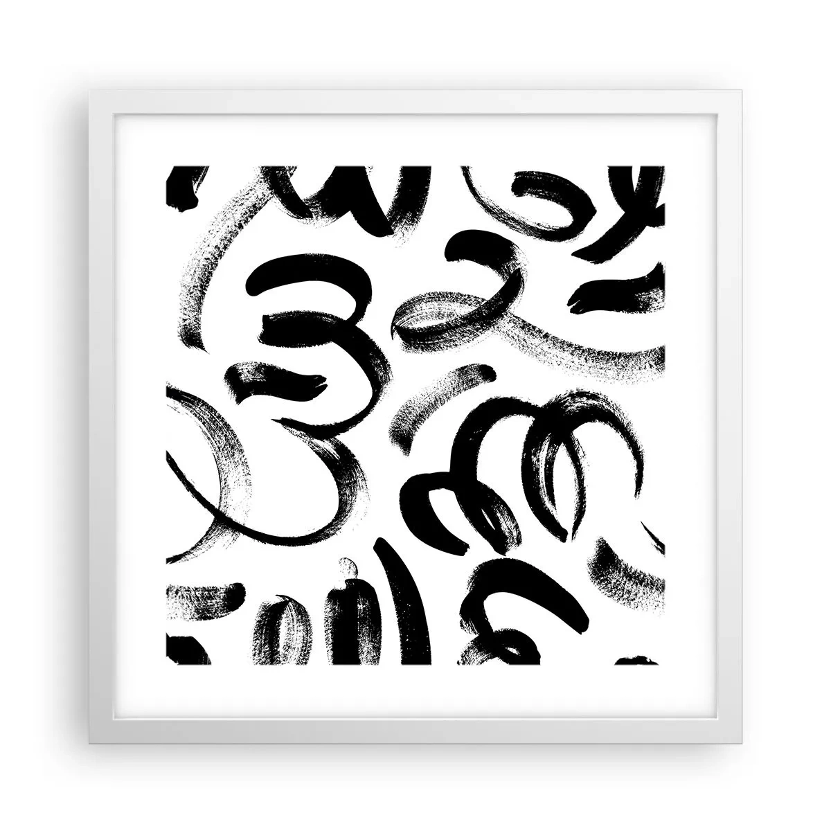 Plakát v bílém rámu - Černé na bílém - 40x40 cm