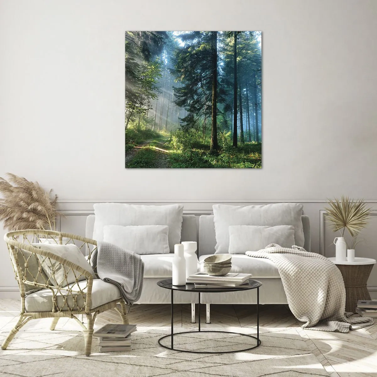 Obraz na skle - Zářící za úsvitu - 30x30 cm