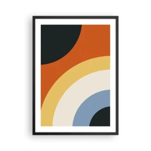 Plakát v černém rámu - Abstraktní barevné oblouky a kruhy - 50x70cm - K sobě samému - Moderní nástěnná dekorace do obývacího pokoje a ložnice ARTTOR