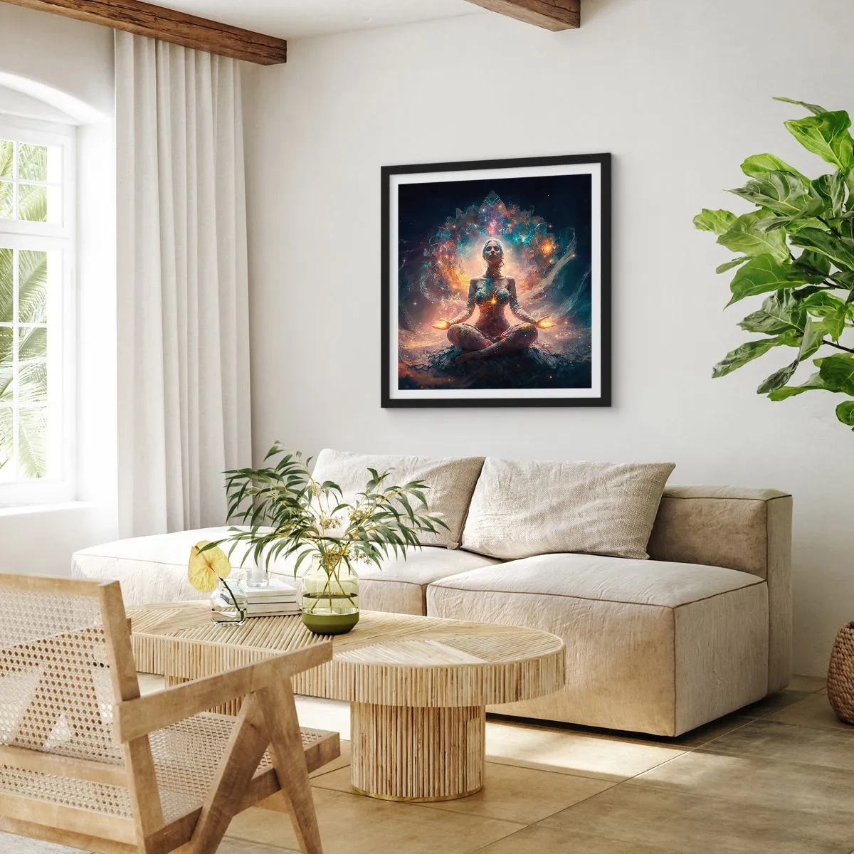 Plakát v černém rámu - Proudění dobré energie - 40x40 cm