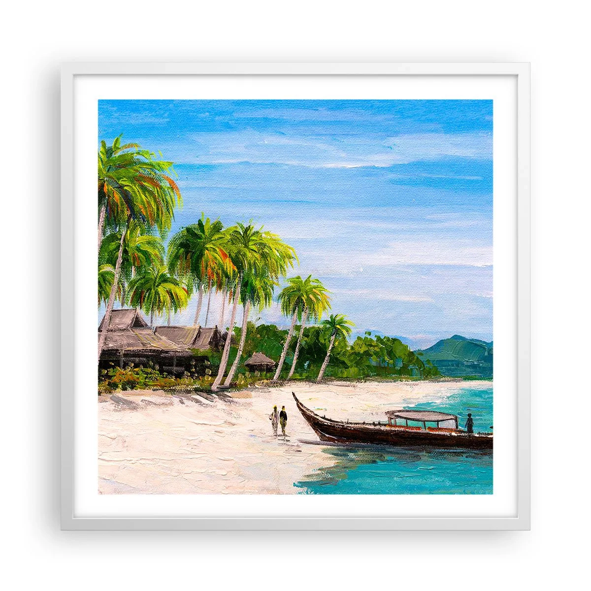 Plakát v bílém rámu - Exotický sen - 60x60 cm