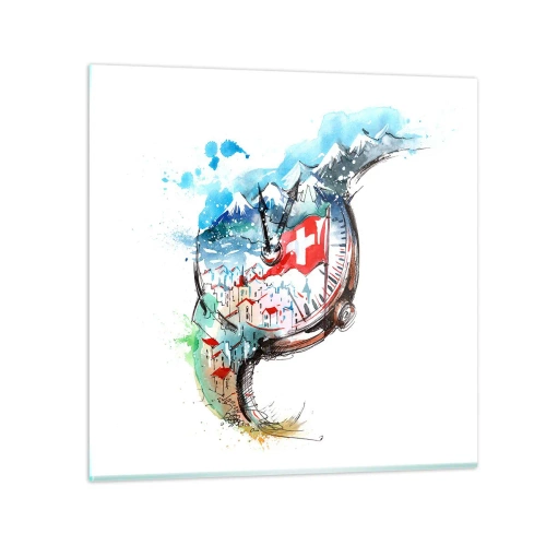 Obraz na skle - Duch Švýcarska - 60x60 cm