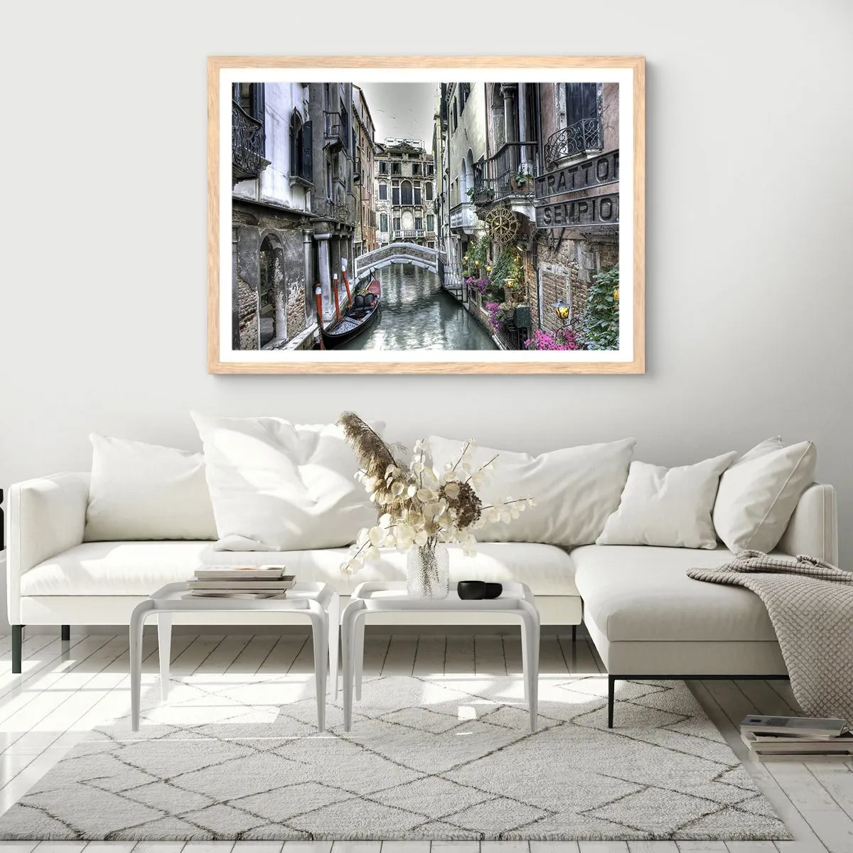 Plakát v rámu světlý dub - Od staletí v tichém zamyšlení - 50x40 cm