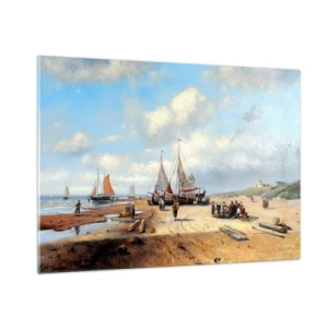 Obraz na skle - Po úspěšném rybolovu - 100x70 cm