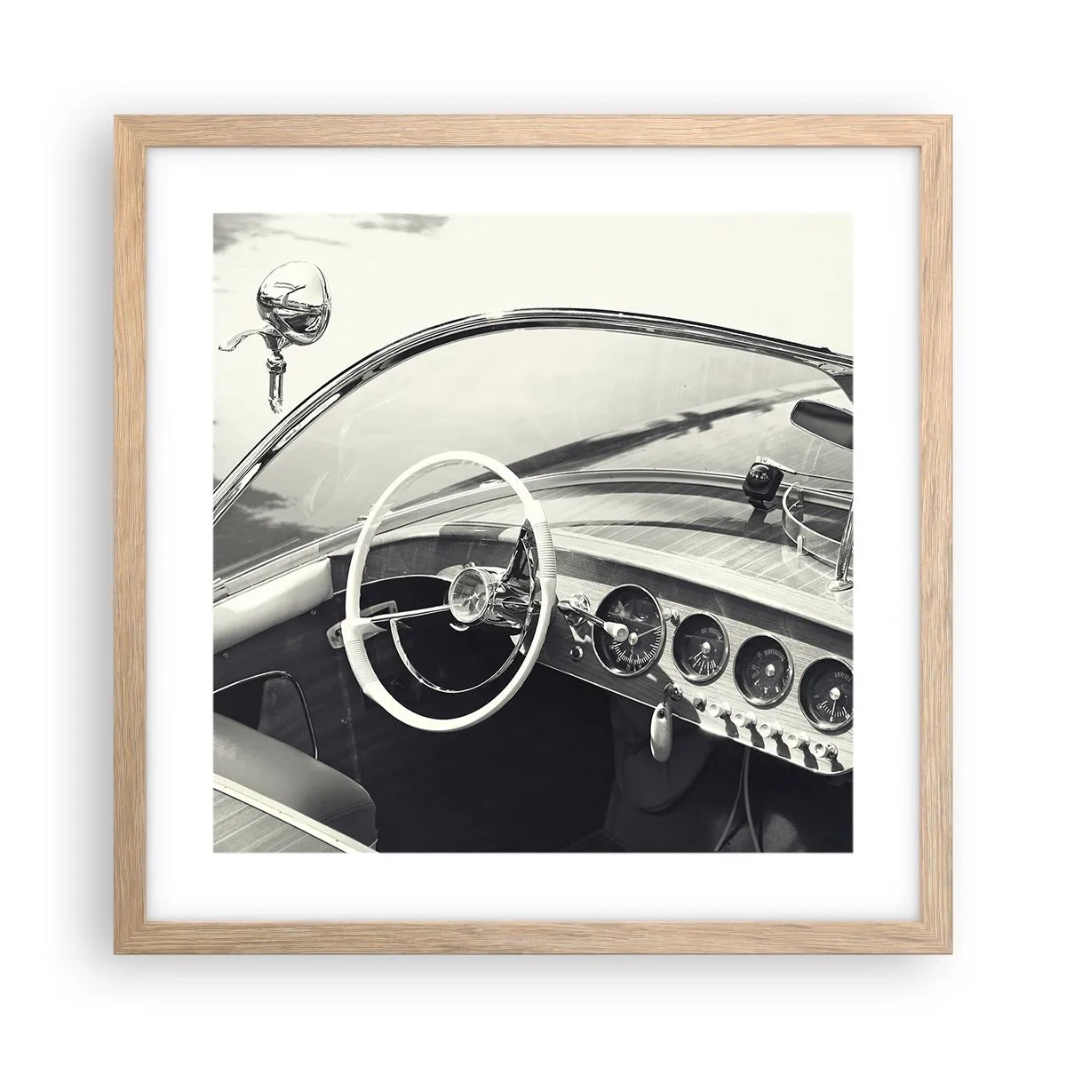 Plakát v rámu světlý dub - Počasí pro bohaté - 40x40 cm