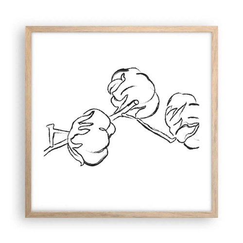 Plakát v rámu světlý dub - Bavlněné chmýří - 50x50 cm