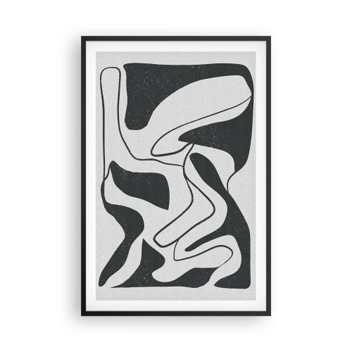Plakát v černém rámu - Abstraktní hra v labyrintu - 61x91 cm