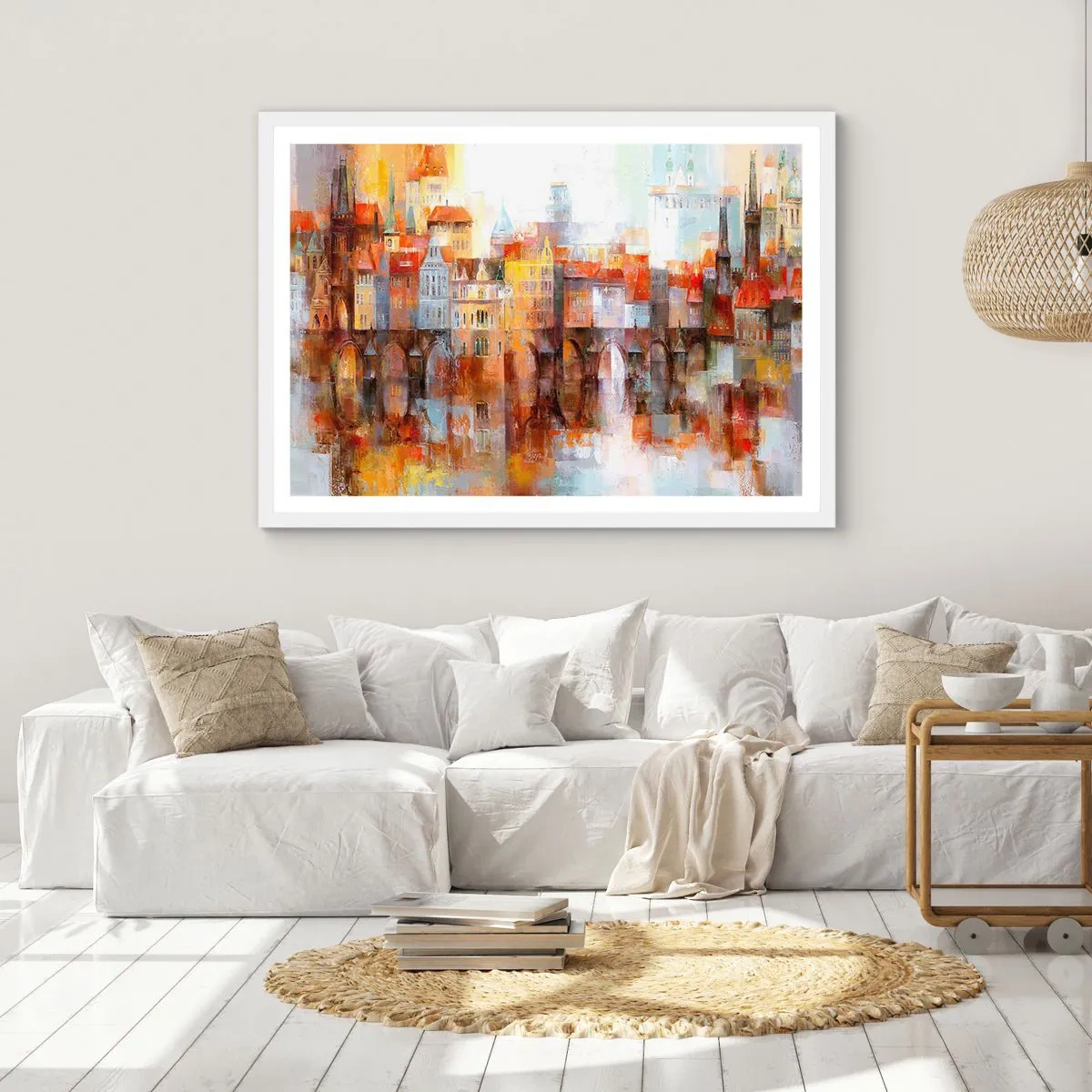 Plakát v bílém rámu - Pod mostem je taky krásně - 100x70 cm