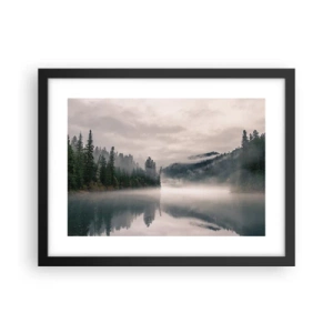 Plakát v černém rámu - V zamyšlení, v mlze - 40x30 cm