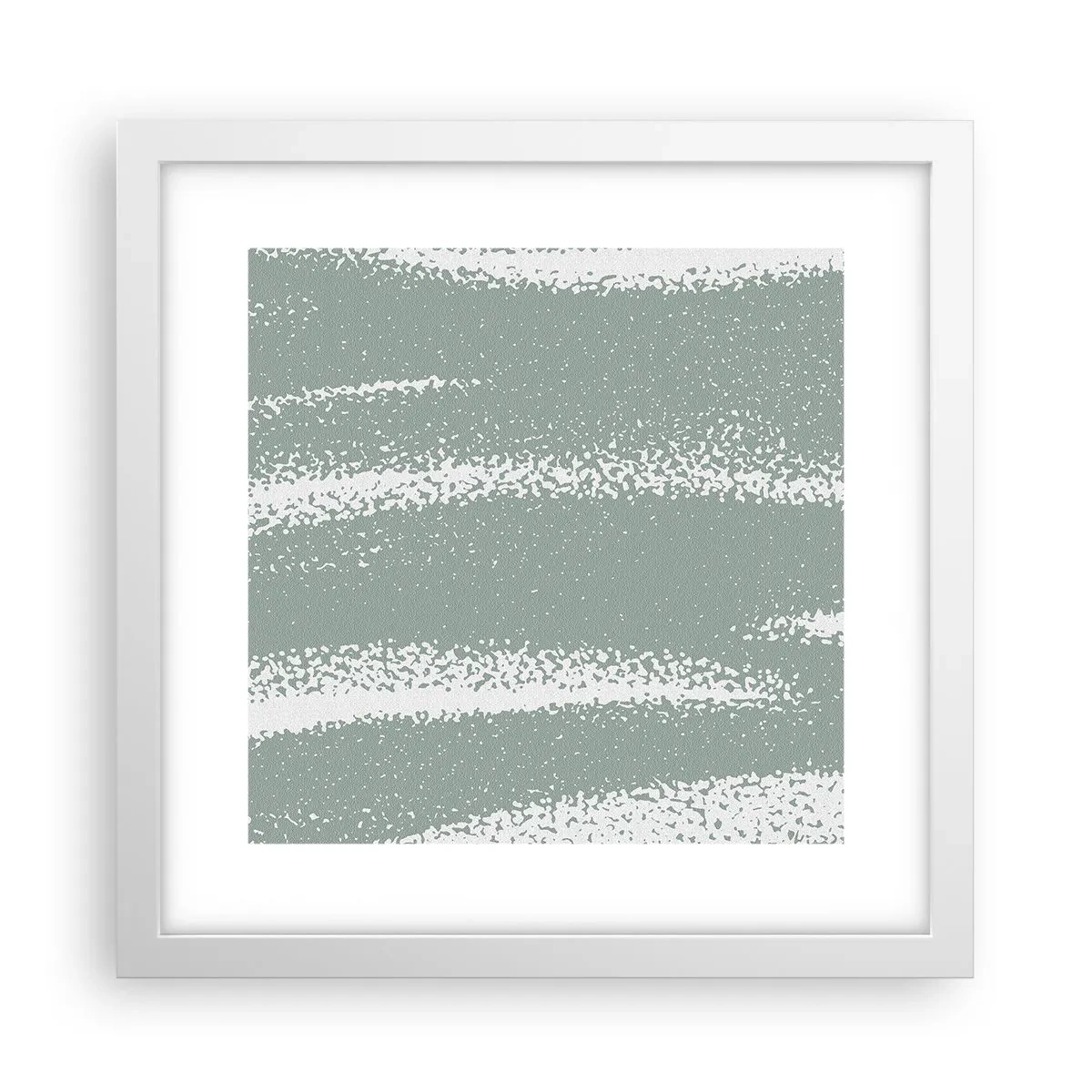 Plakát v bílém rámu - Abstrakce v zimním stylu - 30x30 cm