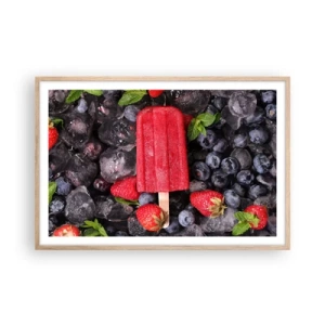 Plakát v rámu světlý dub - Chuť horkého léta - 91x61 cm