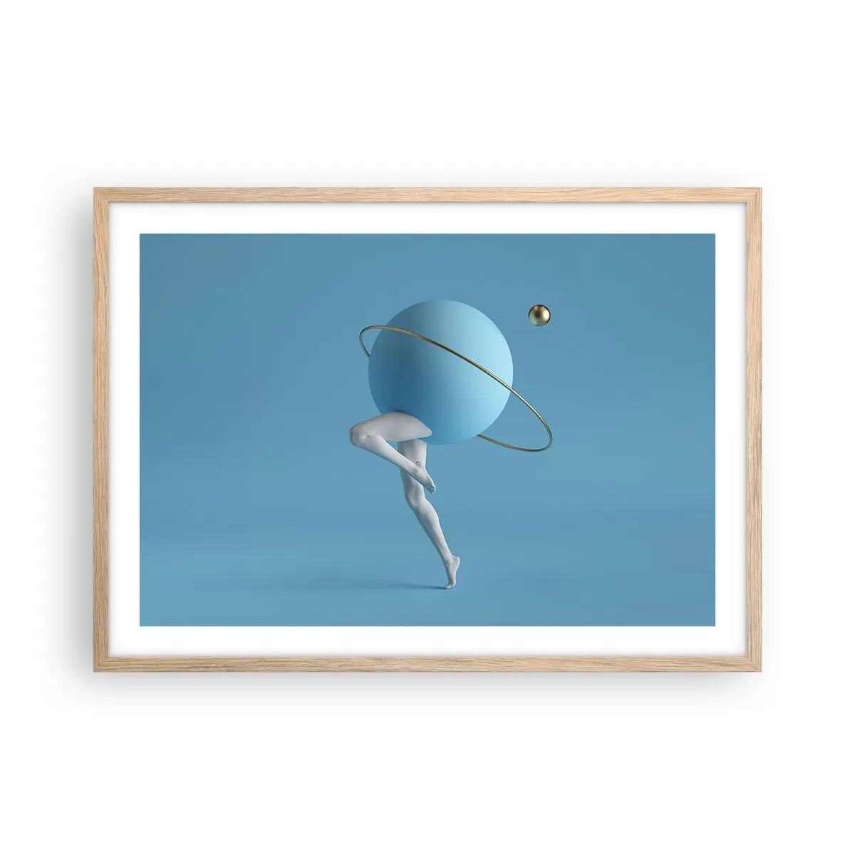 Plakát v rámu světlý dub - Šílenství planet - 70x50 cm