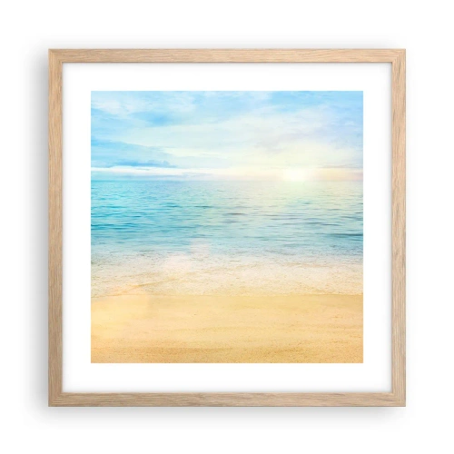 Plakát v rámu světlý dub - Velká modř - 40x40 cm