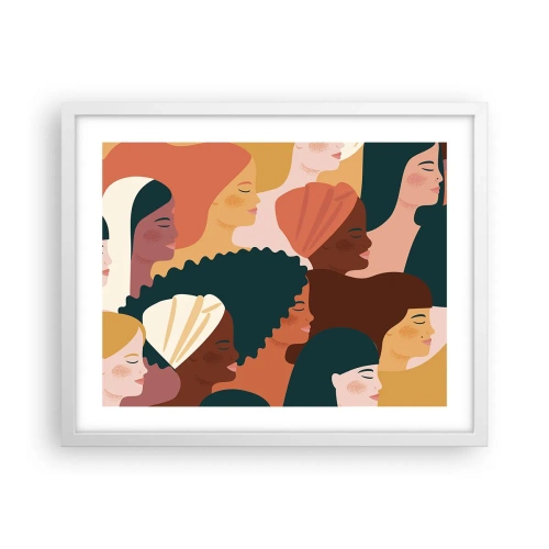 Plakát v bílém rámu - Pouze ženskost - 50x40 cm