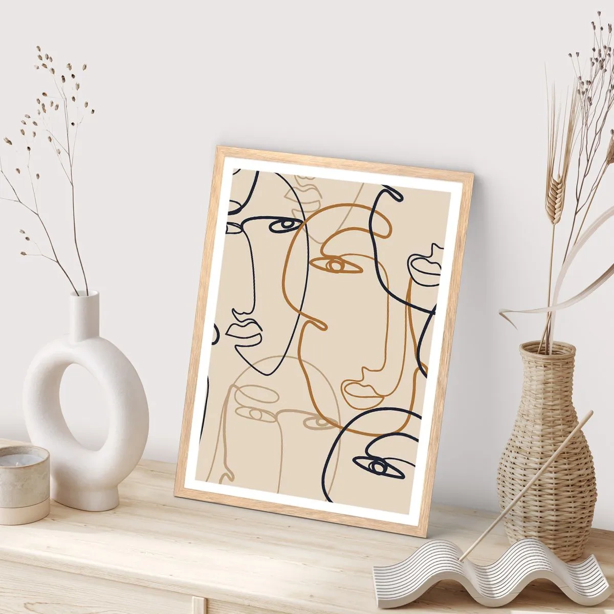 Plakát v rámu světlý dub - Portrét znásobený - 40x50 cm