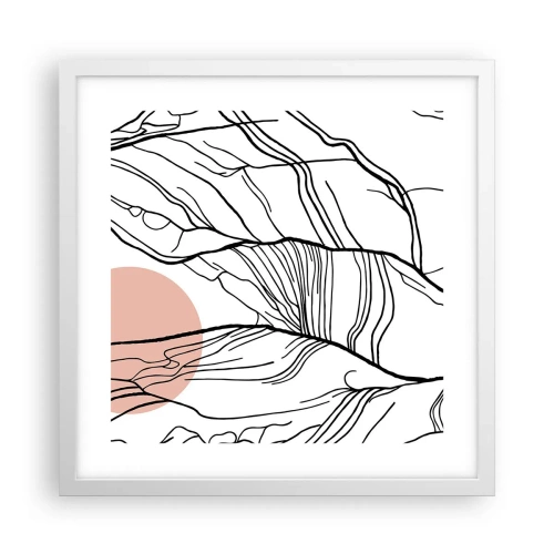 Plakát v bílém rámu - V síti větviček - 40x40 cm