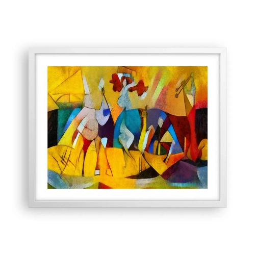 Plakát v bílém rámu - Slunce - život - radost - 50x40 cm