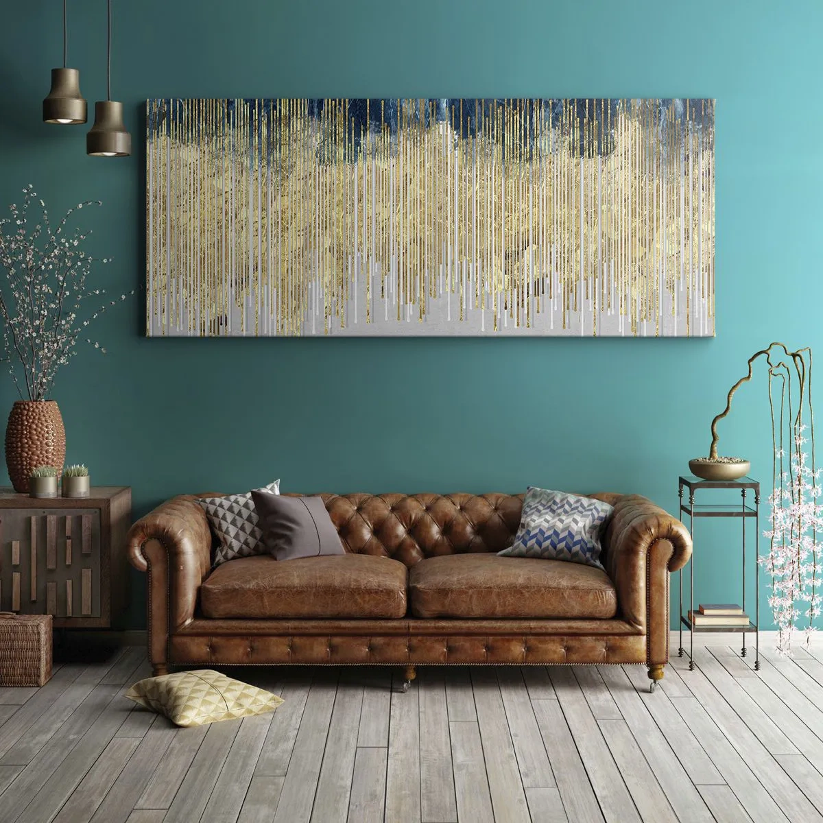 Obraz na plátně - Zlacená hranice - 100x40 cm