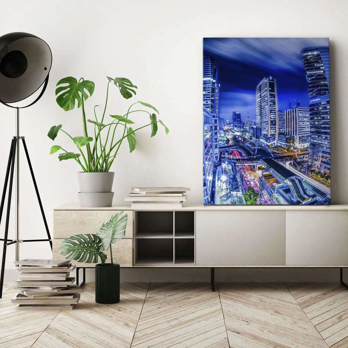 Obraz na plátně - Rytmy nočního města - 50x70 cm