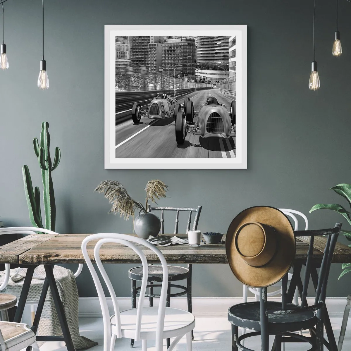 Plakát v bílém rámu - Kdysi dávno v Monte Carlu - 40x40 cm