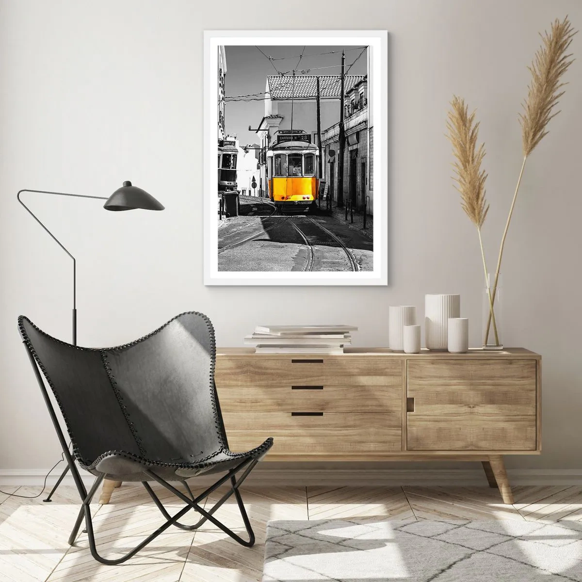 Plakát v bílém rámu - Duch Lisabonu - 50x70 cm