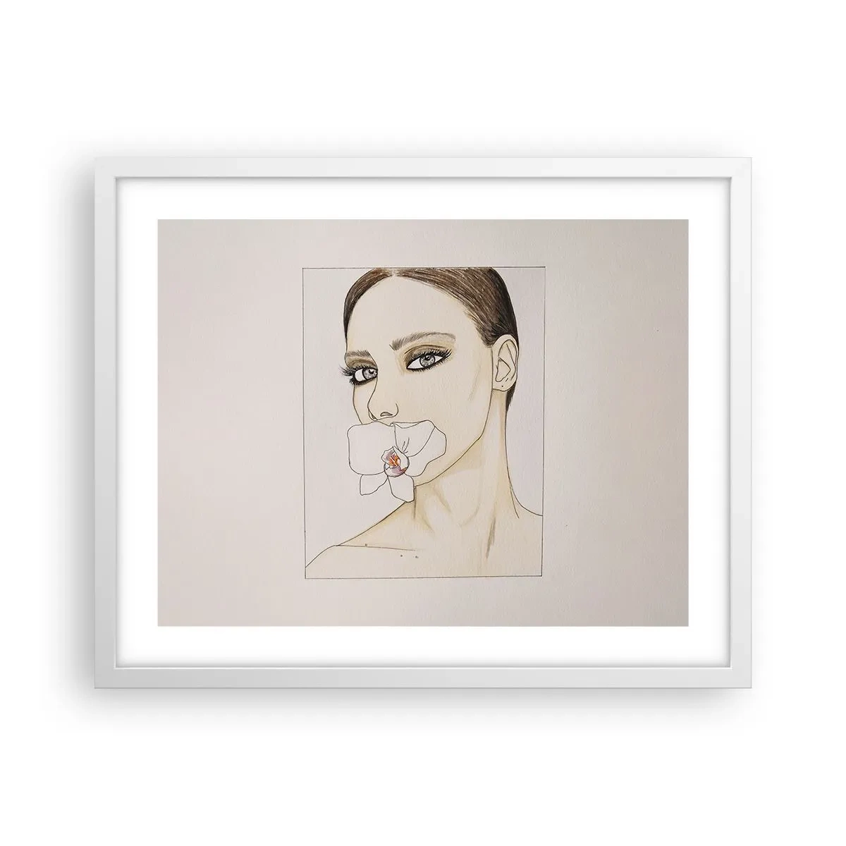 Plakát v bílém rámu - Symbol elegance a krásy - 50x40 cm