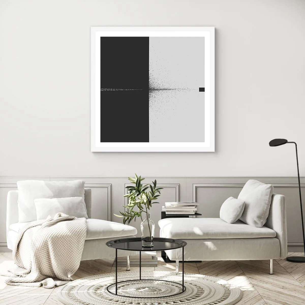Plakát v bílém rámu - Přímo k cílu - 60x60 cm