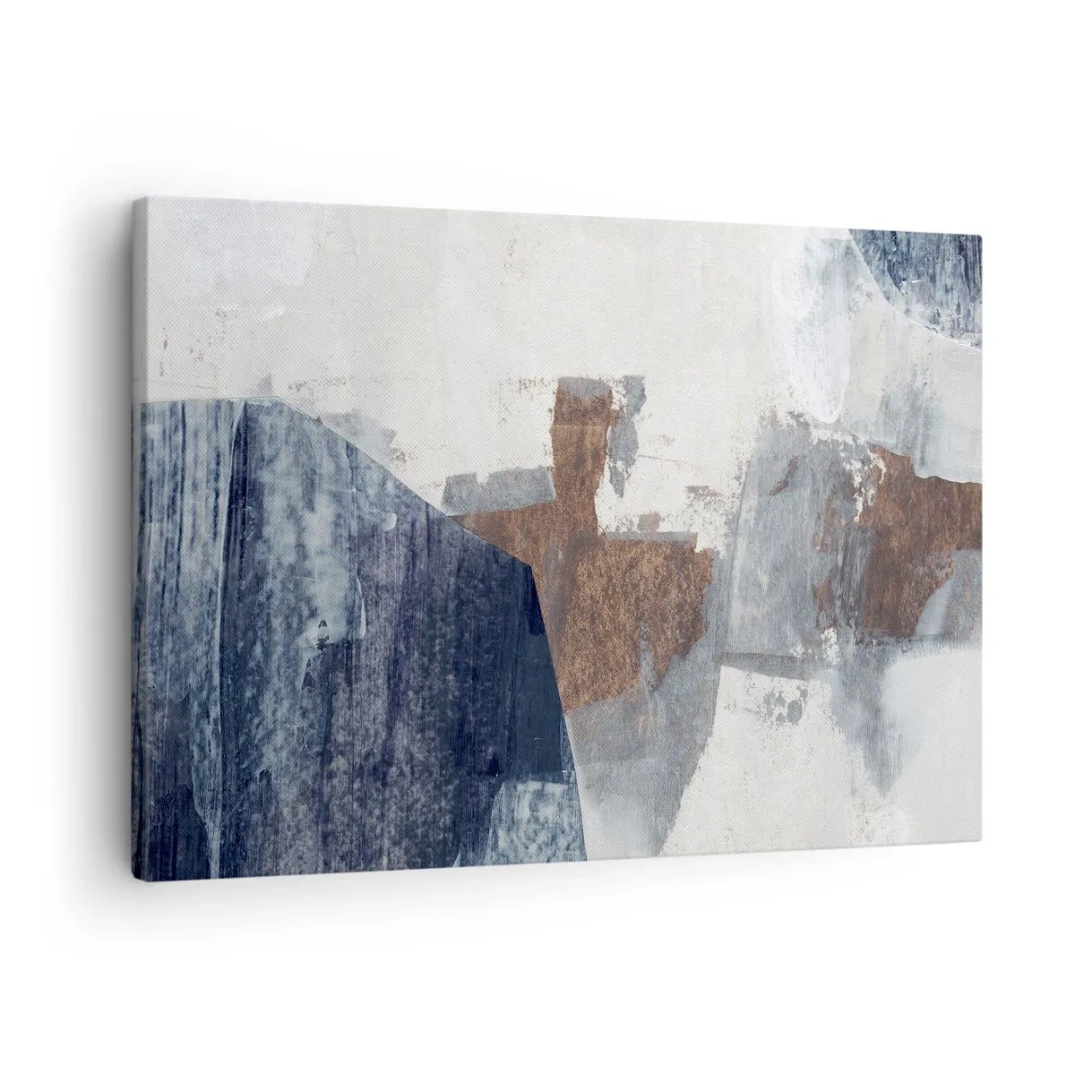 Obraz na plátně - Modro-hnědé tvary - 70x50 cm