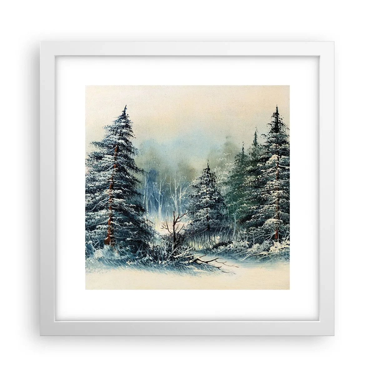 Plakát v bílém rámu - Připravení na Vánoce - 30x30 cm