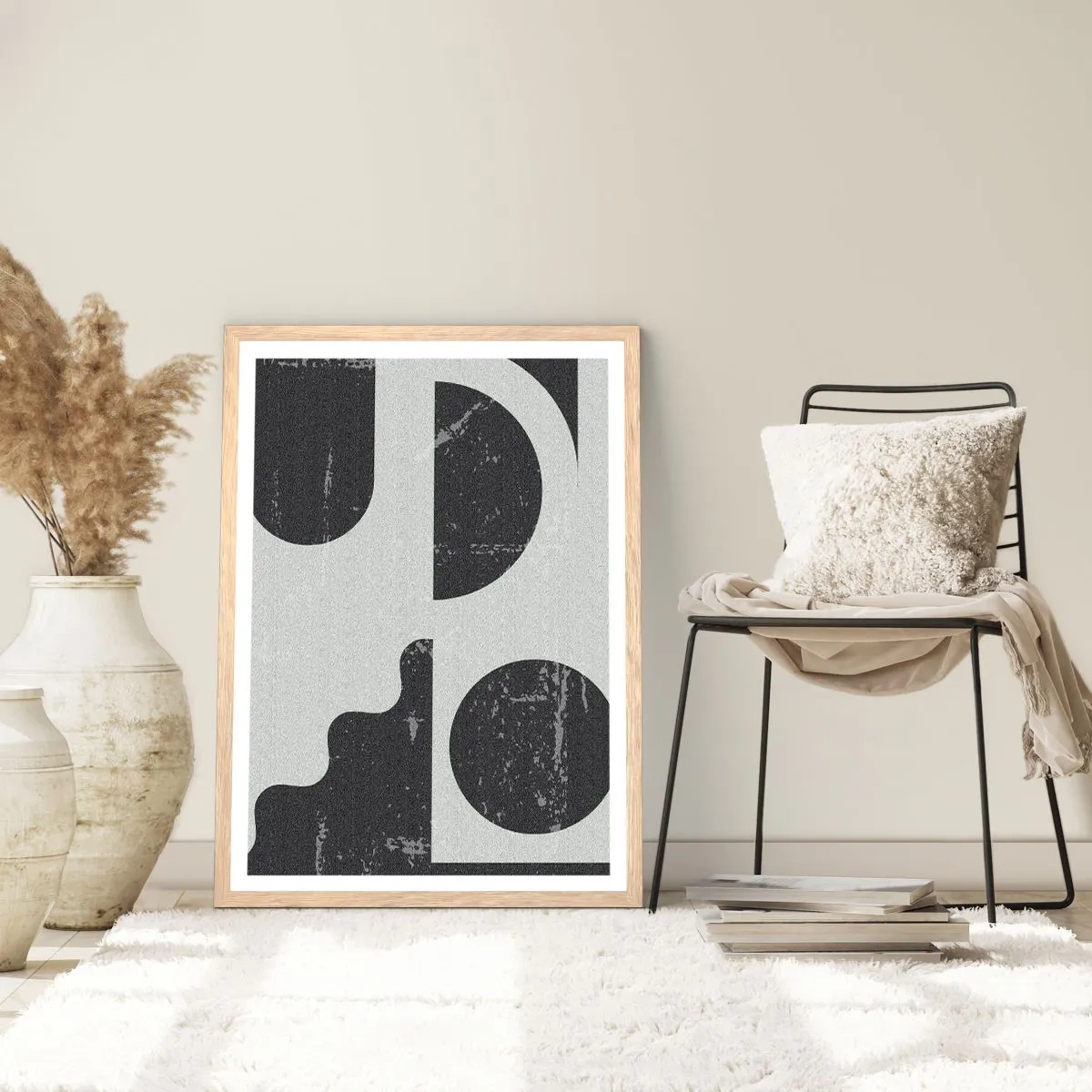 Plakát v rámu světlý dub - Kompozice nad a pod - 61x91 cm