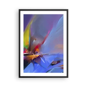 Plakát v černém rámu - Abstraktní hra barev v dynamické kompozici - 50x70cm - Proletěla jako pták - Moderní nástěnná dekorace do obývacího pokoje a ložnice ARTTOR