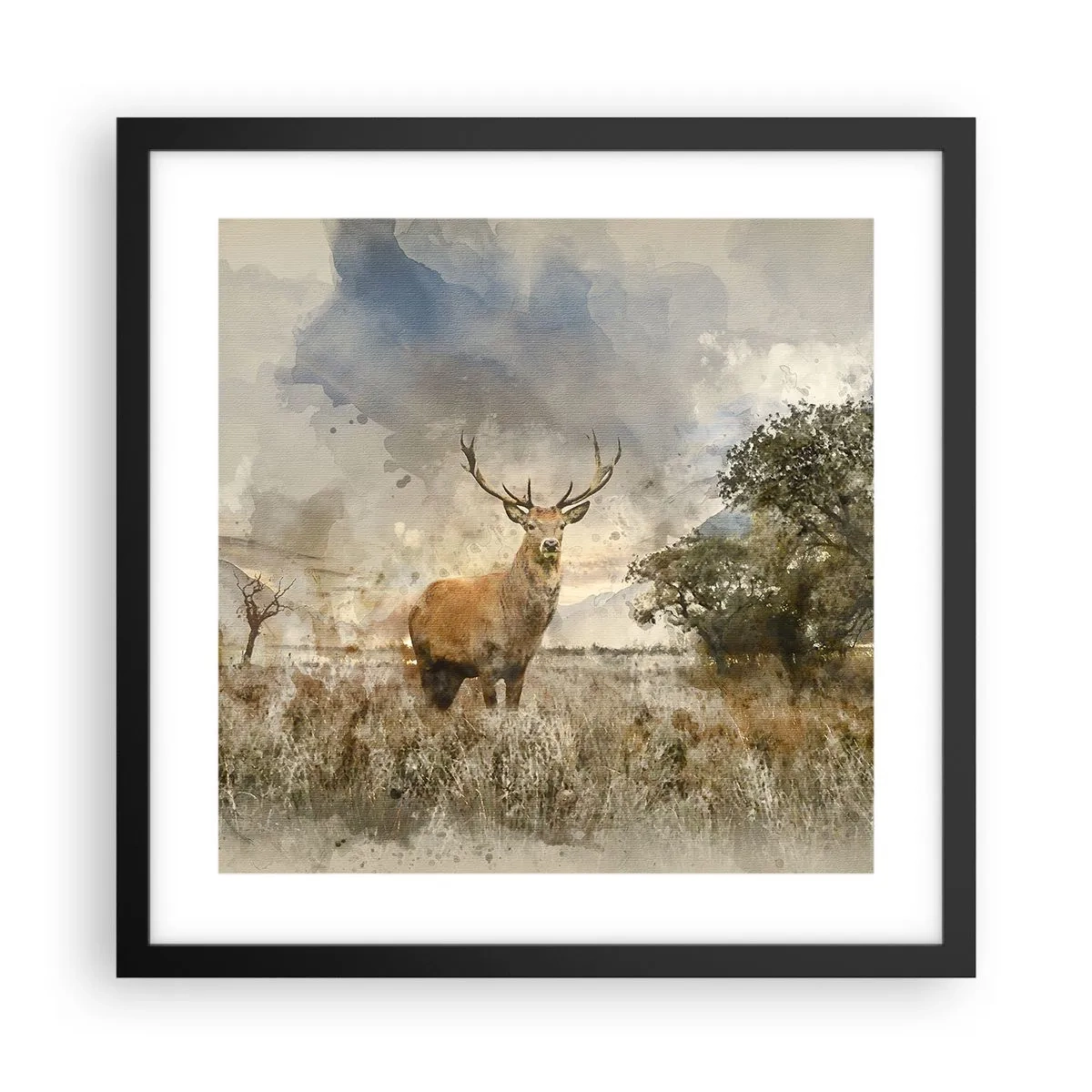 Plakát v černém rámu - Důstojnost - síla - majestátnost - 40x40 cm