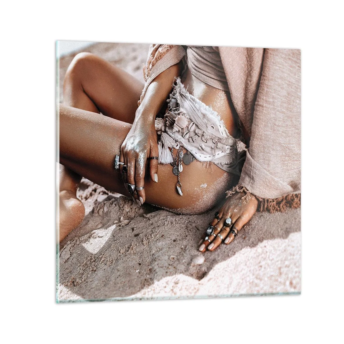 Obraz na skle - Vyplavena na břeh? - 50x50 cm