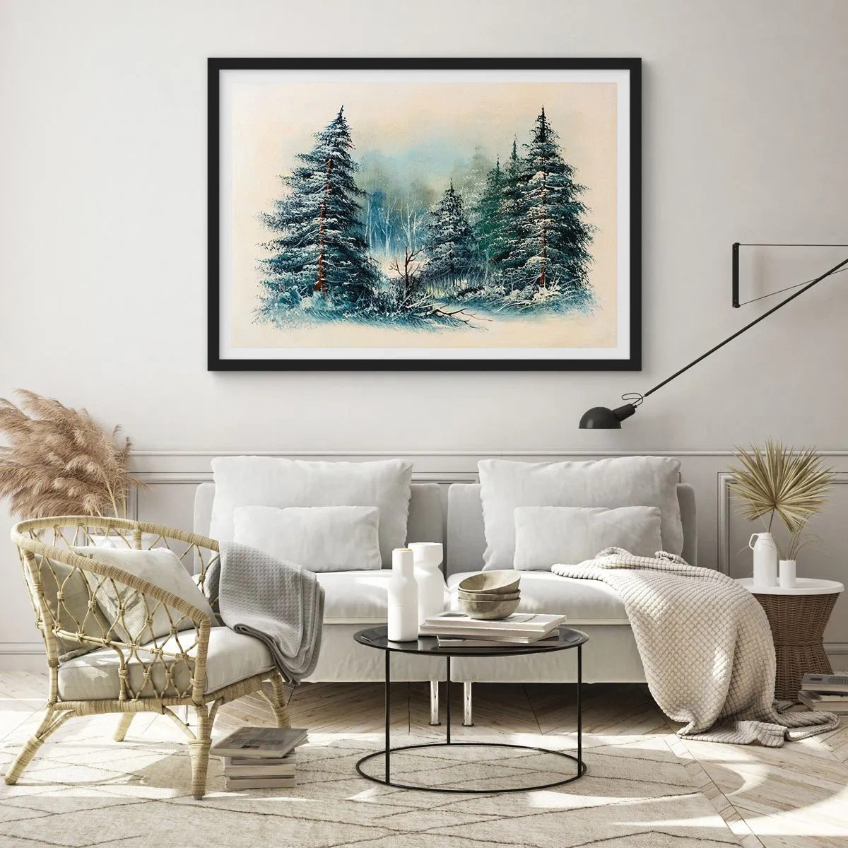 Plakát v černém rámu - Připravení na Vánoce - 50x40 cm