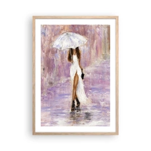 Plakát v rámu světlý dub - V liliovém dešti - 50x70 cm
