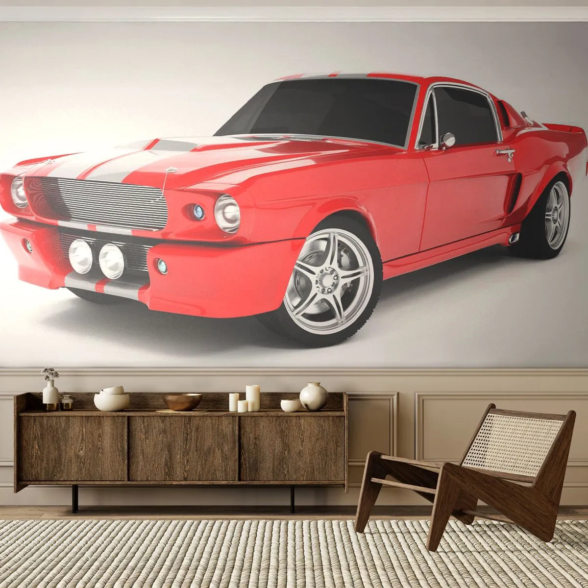 Fototapeta Samolepicí Deluxe Sticker - Mustang rychlý jako vítr - Automobilový průmysl, Historické auto, Mustang auto 1967 - 250x175 cm