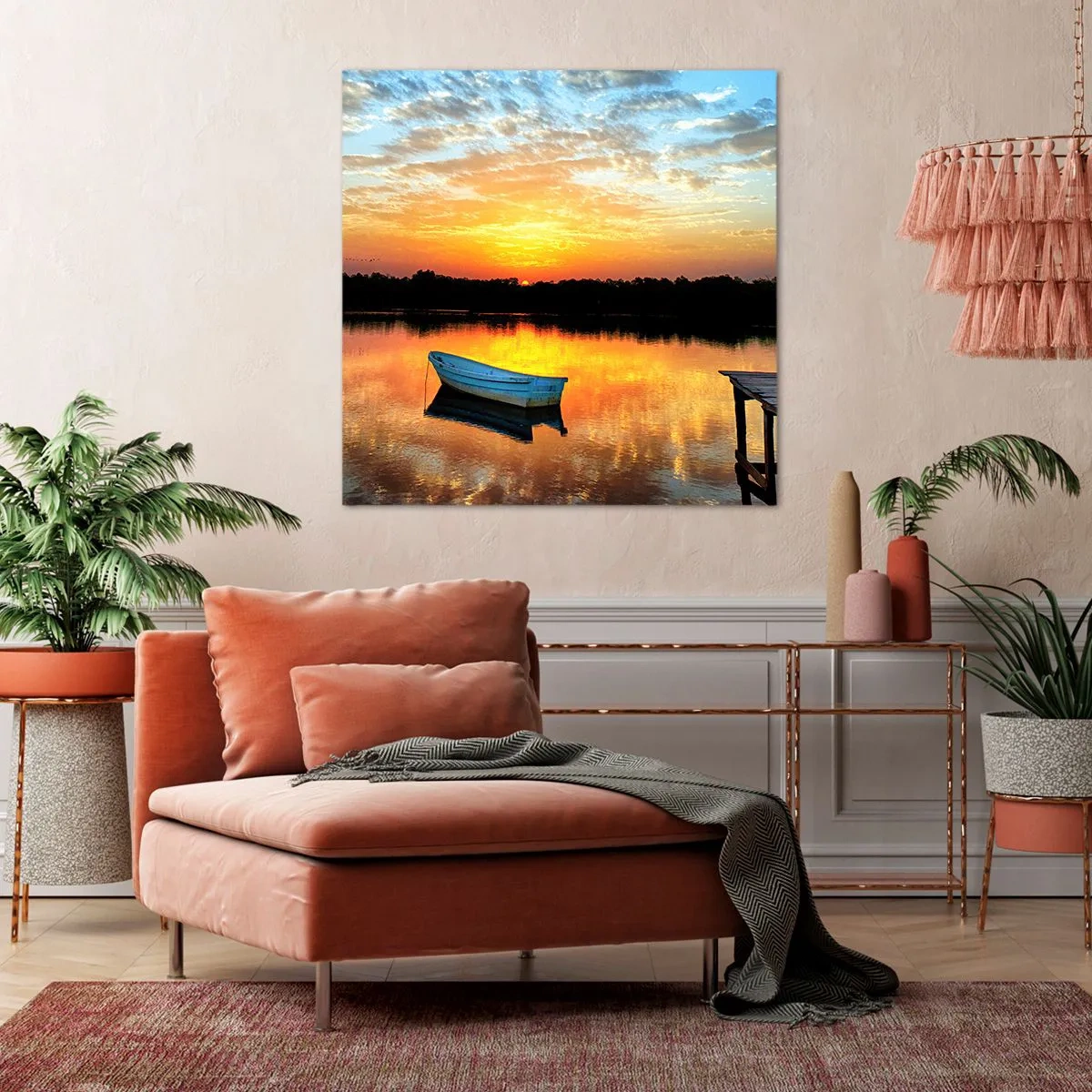 Obraz na plátně - Podívej, poslouchej, medituj - 50x50 cm