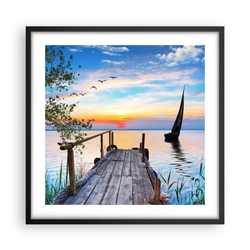 Plakát v černém rámu - Dobrý večer - 50x50 cm