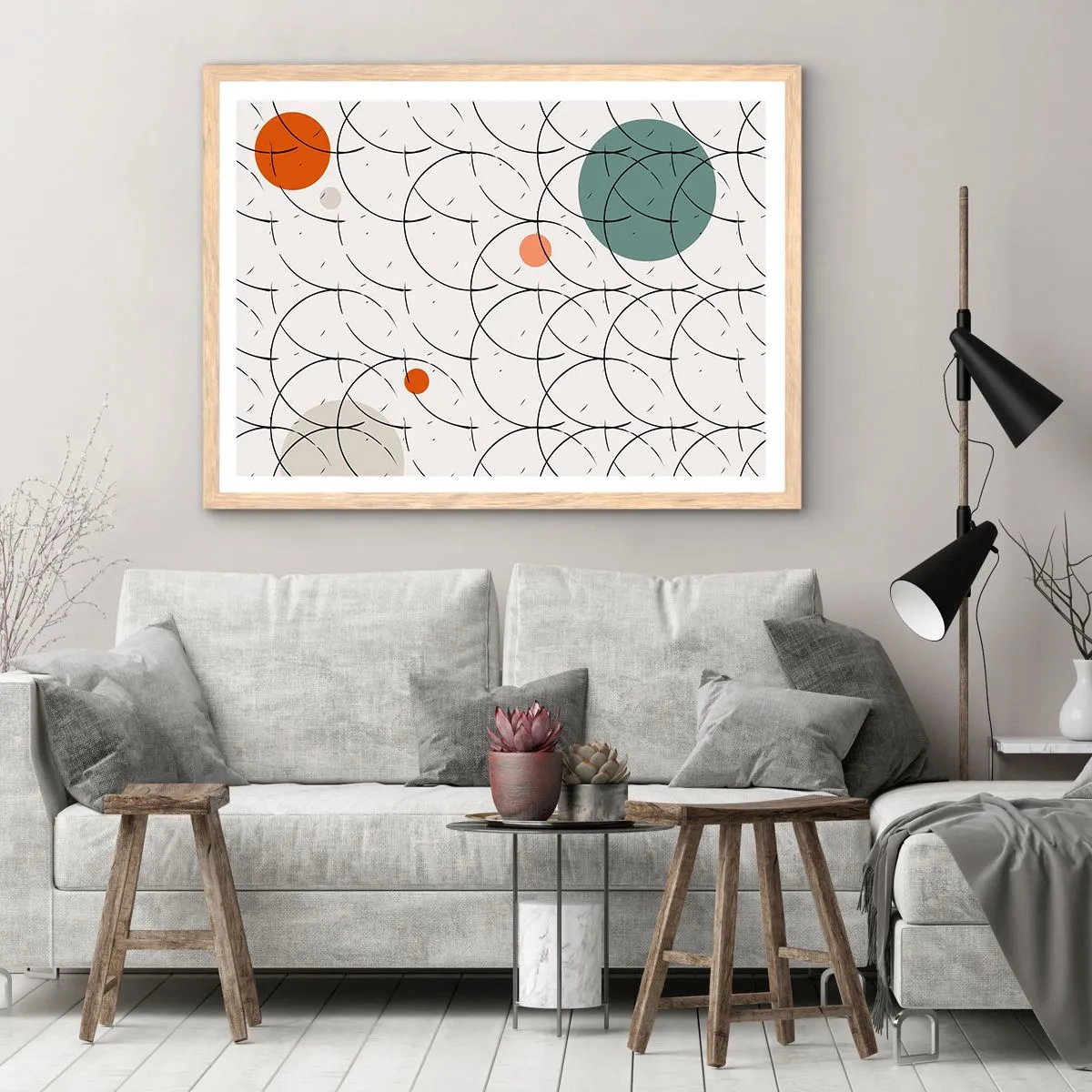 Plakát v rámu světlý dub - V duchu pop-artu - 91x61 cm