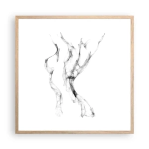 Plakát v rámu světlý dub - Krásná a silná - 60x60 cm