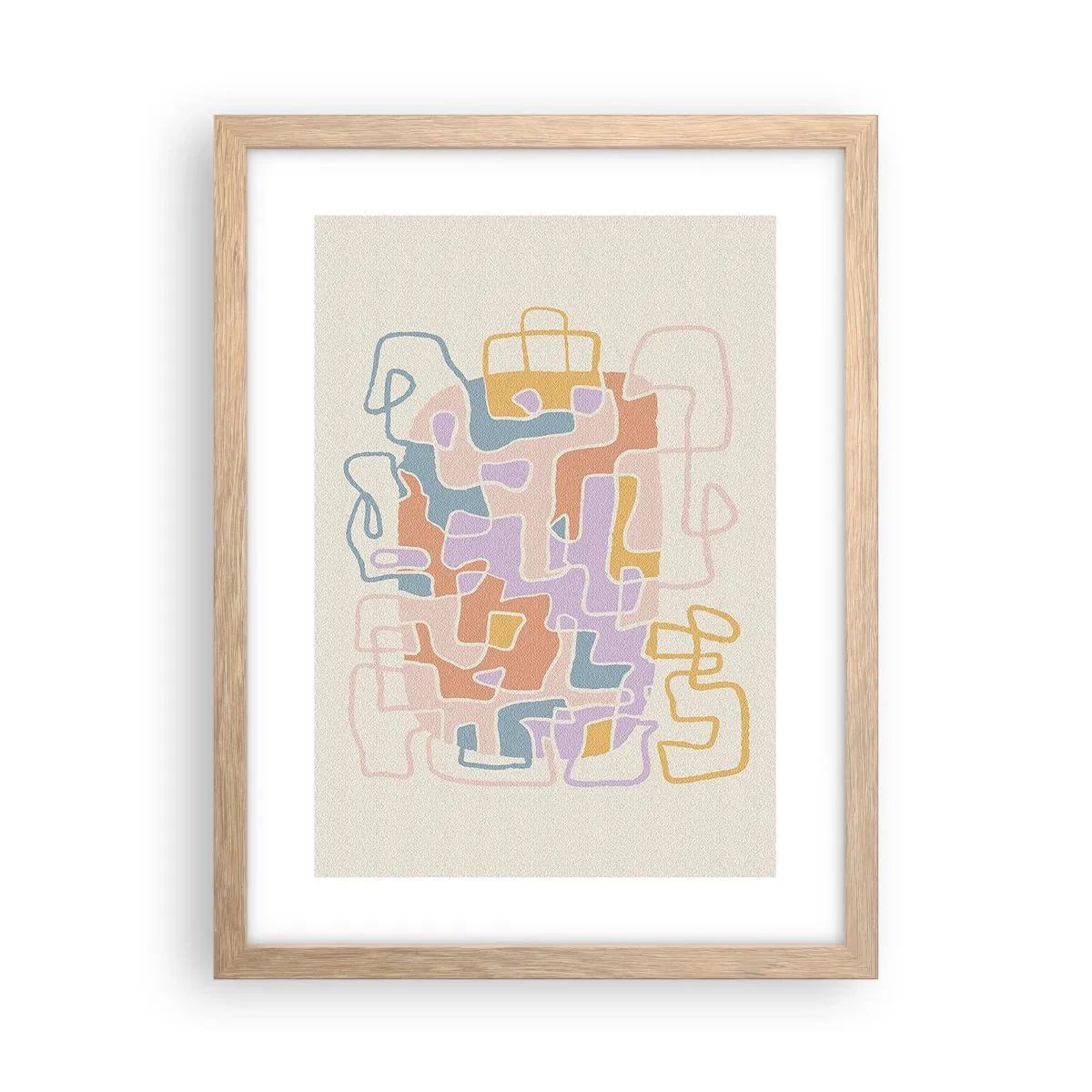 Plakát v rámu světlý dub - Labyrint – veselé dobrodružství - 30x40 cm